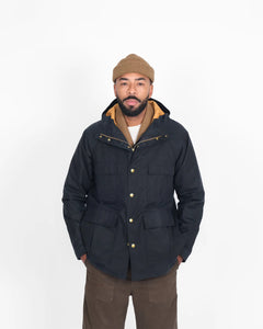 heavy duty raincoat in dark navy