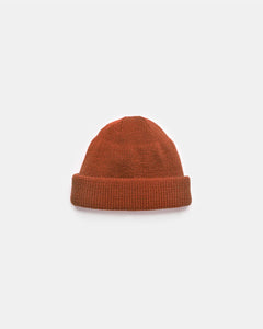 wool knit watch cap in burnt orange