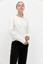 Load image into Gallery viewer, jersey long sleeve top in white