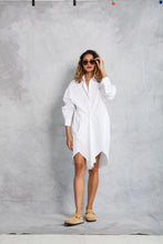 Load image into Gallery viewer, phoebe mini shirt dress in white
