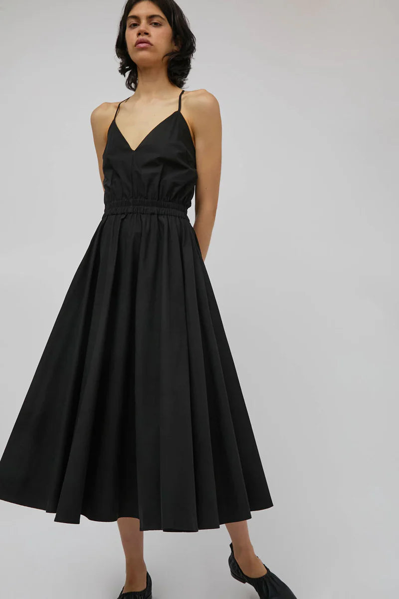cross back dress in black