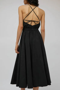 cross back dress in black