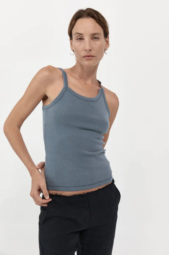 organic cotton abstract singlet in diesel grey