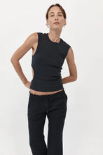 Load image into Gallery viewer, organic cotton cut out tank in black