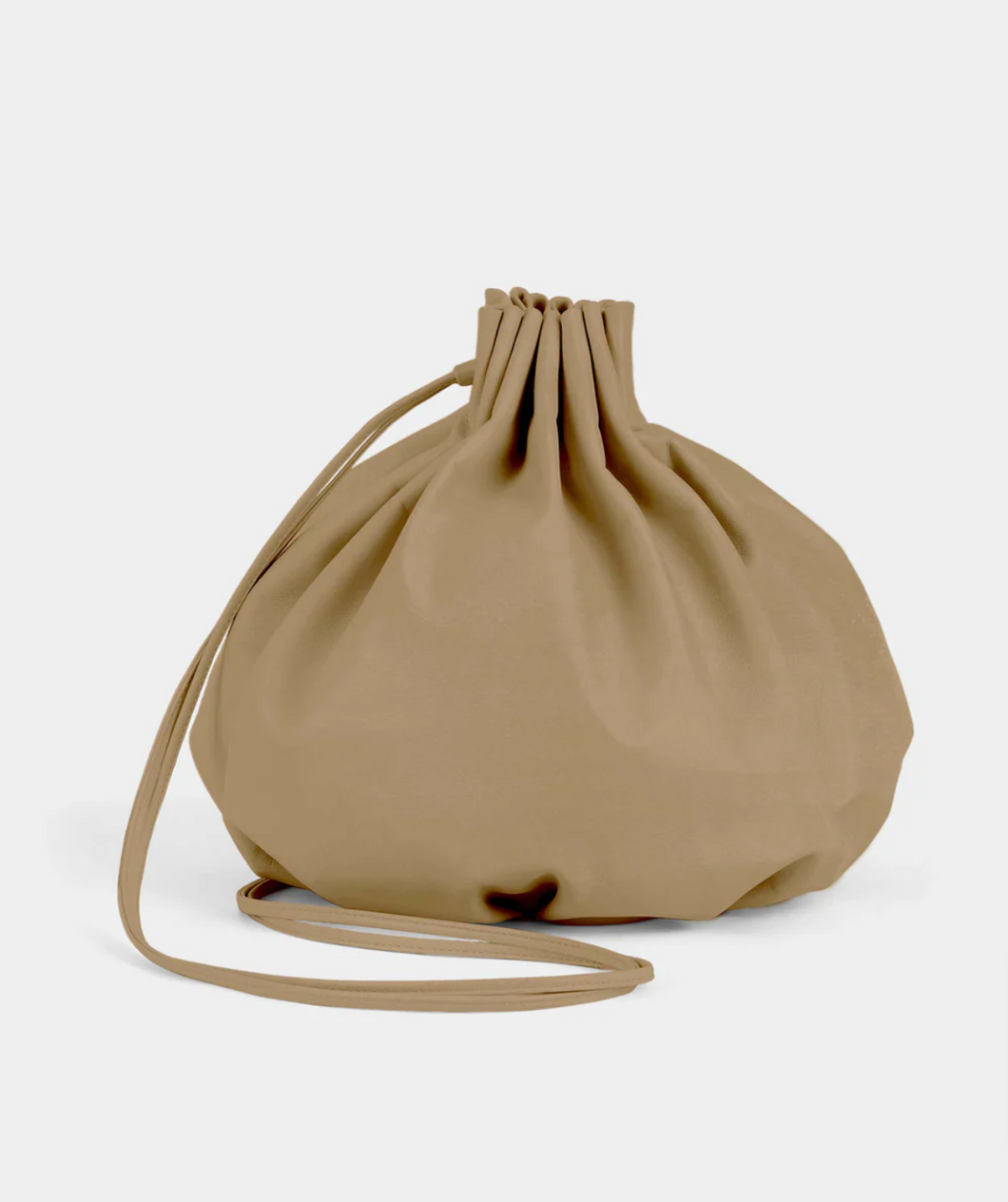 pleated balloon bag in camel