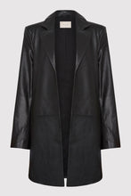 Load image into Gallery viewer, leather longline jacket in black