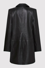 Load image into Gallery viewer, leather longline jacket in black