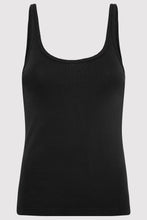 Load image into Gallery viewer, organic cotton slim scoop tank in black