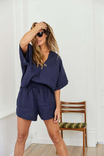 Load image into Gallery viewer, linen easy shorts in navy