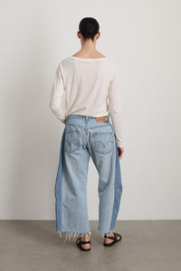 vintage lasso jean slouch crop classic faded indigo