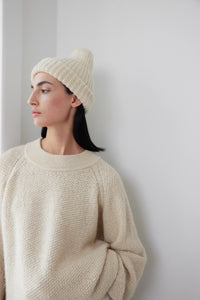 skinny rib hat in natural