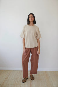 boucle tee in almond