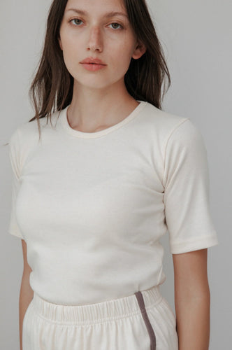 rib tee in natural
