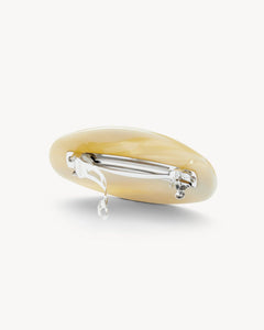 jumbo oval barrette in alabaster
