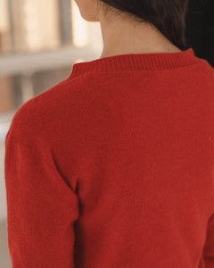 tier sweater in melograno red