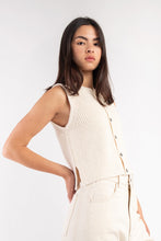 Load image into Gallery viewer, boucle rib vest in cream
