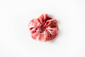 botanically dyed silk scrunchie in pink