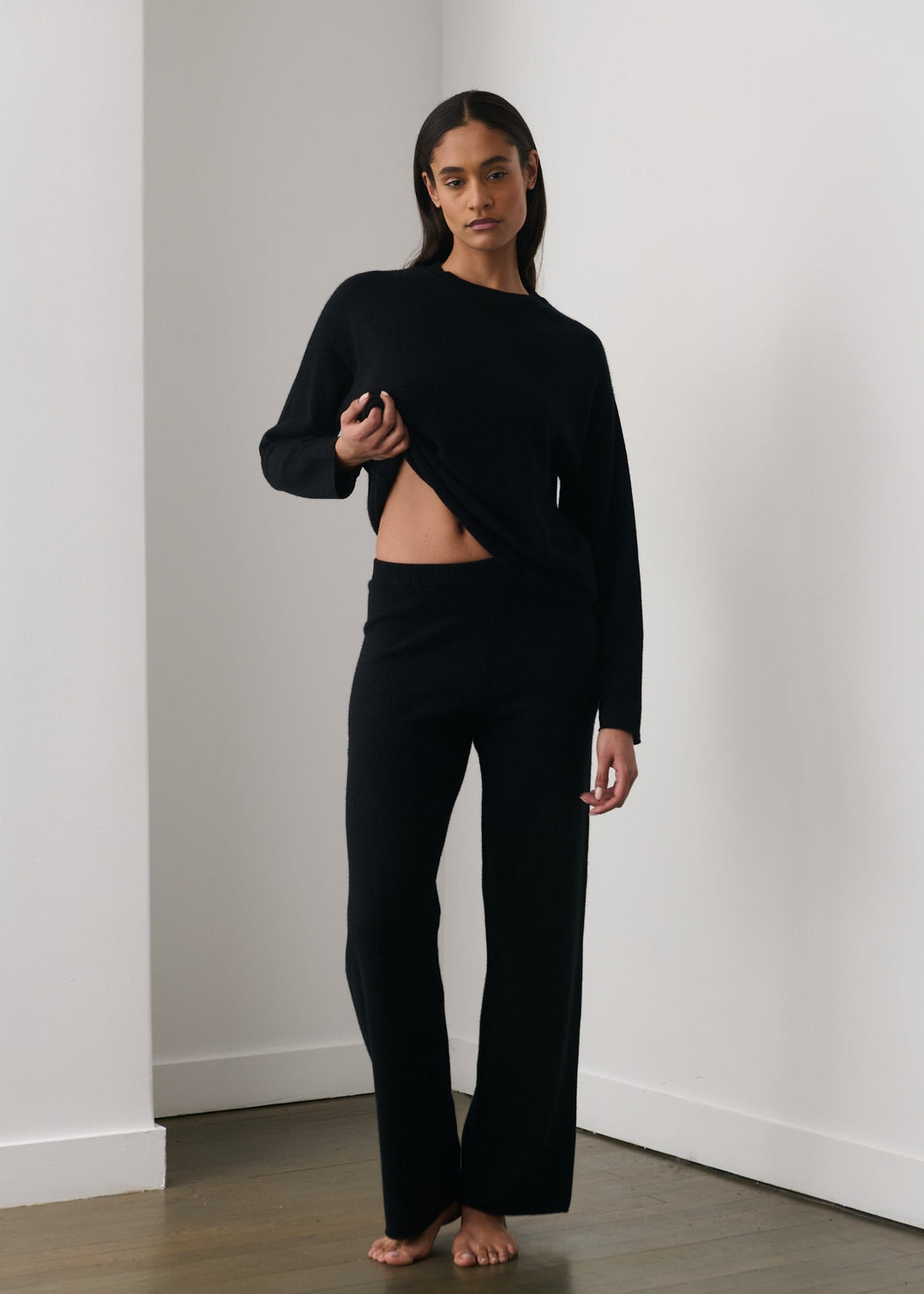 payton cashmere pant in black