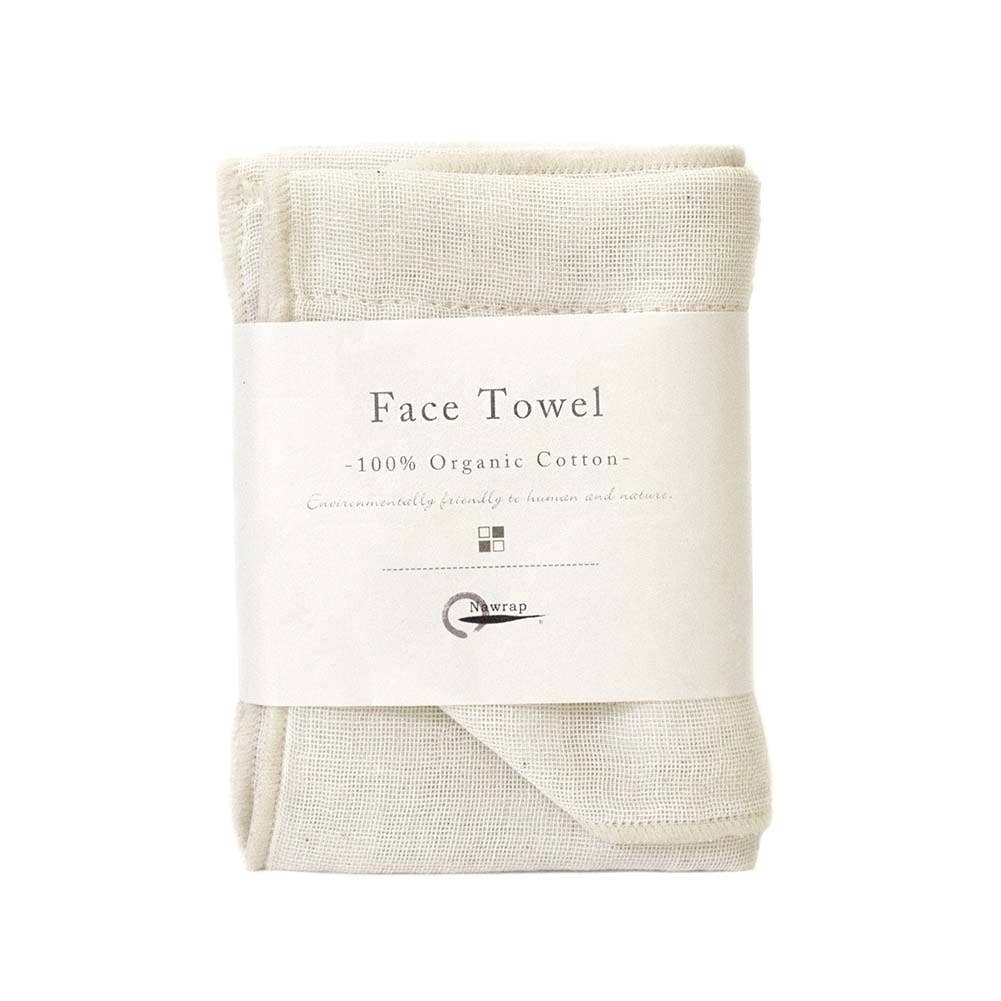 organic cotton face towel in ivory