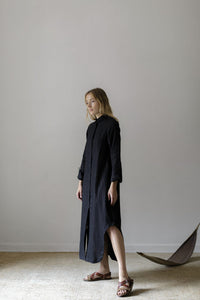 mandu long sleeve dress in black