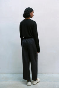 wool masculine pants in anthracite