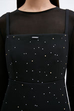 Load image into Gallery viewer, embellished mini dress in black