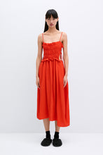 Load image into Gallery viewer, viscose gather dress in coral