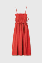 Load image into Gallery viewer, viscose gather dress in coral