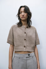 Load image into Gallery viewer, cotton buttoned top in taupe