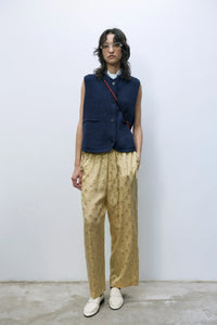 silk floral pants in jojoba