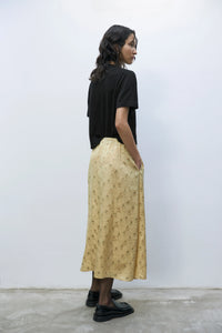 silk floral skirt in jojoba