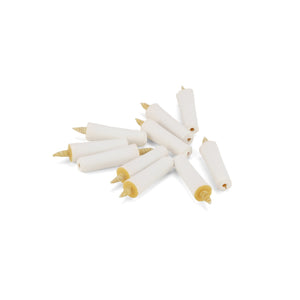 tiny rice wax candles in white