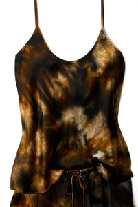 silk short set in smoke