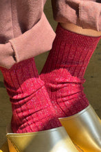 Load image into Gallery viewer, her socks in carmine glitter