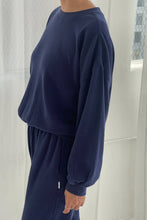 Load image into Gallery viewer, pointelle core sweatshirt in navy