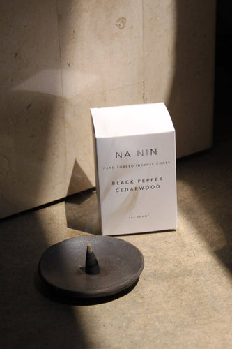 black pepper & cedarwood incense cones