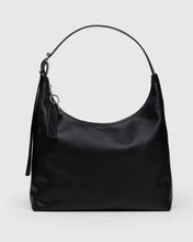 Load image into Gallery viewer, recycled leather shoulder bag in black
