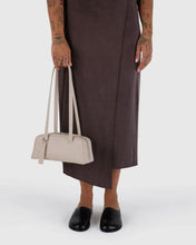 Load image into Gallery viewer, small recycled leather bowler bag in stone