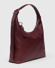 Load image into Gallery viewer, recycled leather shoulder bag in mahogany