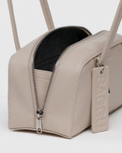 Load image into Gallery viewer, small recycled leather bowler bag in stone