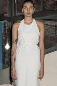 apron dress in off white