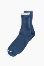 Load image into Gallery viewer, silk cotton sock in deep blue