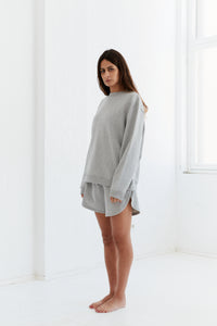 alba shorts in melange grey