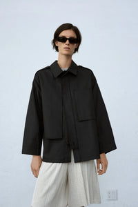 utility trench jacket in black