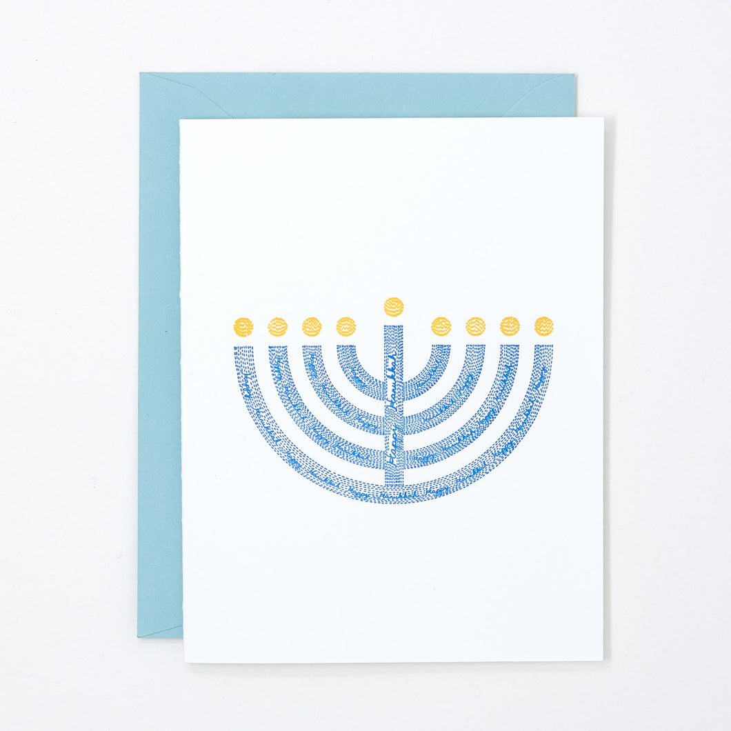 hanukkah menorah card