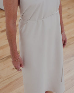 apron dress in off white